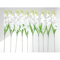 Nutts White 10 Pieces Orchid Artificial Flower image 5