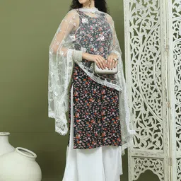Jompers Women Floral Printed Kurta with Palazzo & Dupatta-picture-50