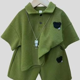 TrendyKid Boys Shirt Collar Short Sleeves Shirt With Shorts-image-63