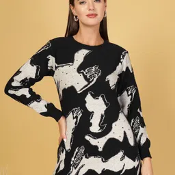Juelle Women Printed Longline Pullover-image-39