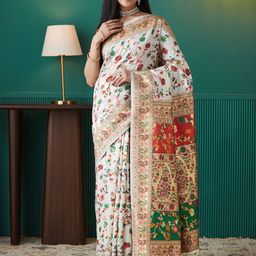 Moksha Trends Floral Zari Banarasi Saree-picture-17