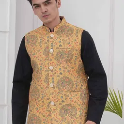 Sethukrishna Printed Nehru Jacket-image-25