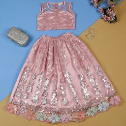 SAKA DESIGNS Girls Embroidered Ready to Wear Lehenga &-image-67