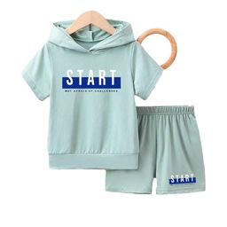 YK Boys Typographic Printed Hooded T-shirt & Shorts-picture-2