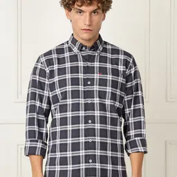 INVICTUS Slim Fit Checked Button-Down Collar Cotton Casual Shirt-image-57