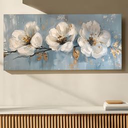 Art Street Blue & White Floral Canvas Wall Art-image-12