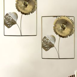 Myntra Elegant Homes Set Of 2 Yellow Flower Shaped Wall Decor-image-48