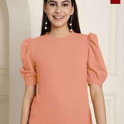 Tromko Pack of 2 Women Puff Sleeve Top-image-24
