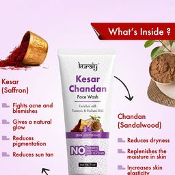 KURAIY Set Of 2 Kesar Chandan Enriched With Turmeric Face Wash-75ml Each image 3