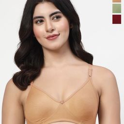 LILY Bra Pack of 3 Full Coverage Seamless Non Padded T Shirt Bra-picture-50