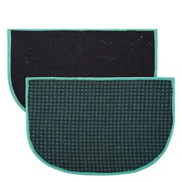 Kuber Industries Black & Green Dotted Woolen D-Shaped Anti-Skid Door Mat-image-71
