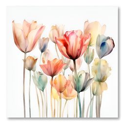 Aura White & Peach-Coloured Floral Printed Canvas Wall Painting-28