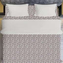SHIRIN CREATION Brown Floral 350 TC King Bedsheet with 2 Pillow Covers-image-34