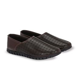 Azzaro Black Men Leather Formal Slip-Ons-image-56