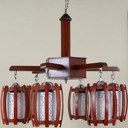 Deco Home Brown Wood Ceiling Lamp-image-100