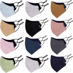 3 Layer Pure Cotton Cloth Mask with Adjustable Ear Loop 12 Pcs Cloth Masks Cloth Mask With Melt Blown Fabric Layer-8