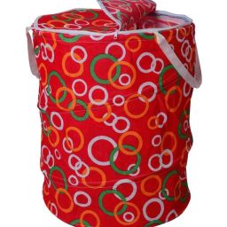 wens Multipurpose Foldable and Collapsible Pop-Up Round Laundry Bag Basket with Zippered Lid Assorted Colours-picture-24