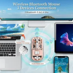Astrill Wireless Bluetooth 5.1 & 2.4G Mini Lightweight Mouse Wireless Ambidextrous Optical Gaming Mouse with Bluetooth image 5