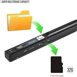 microware Portable Handheld Scanner Document Wand Scanner Handheld for Business Photo Picture Receipts Books JPG/PDF Format Selection Micro SD Card Hand Scanner Cordless Portable Scanner image 3