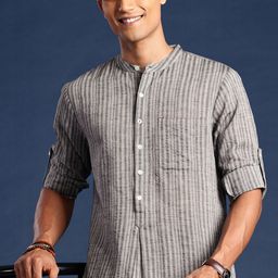 Taavi Men Woven Legacy Striped Regular Pure Cotton Kurta with Trousers-39