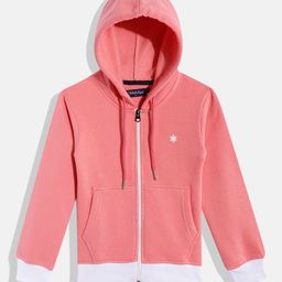 White Snow Girls Front-Open Hooded Sweatshirt-image-16