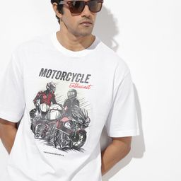 The Roadster Lifestyle Co. Men Printed Relaxed Fit Drop-Shoulder Sleeves T-shirt-image-83