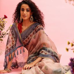 Silk Land Madhubani Kalamkari Printed Ready To Wear Chanderi Saree-picture-37