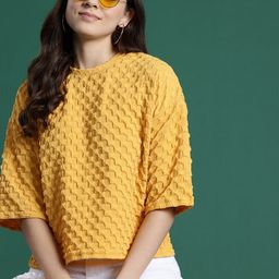 DressBerry Seersucker Boxy Top-image-43