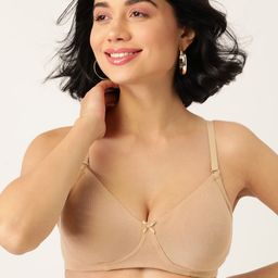 DressBerry Beige Solid Non-Wired Non Padded T-shirt Bra 5355-04-46