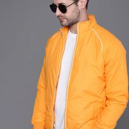 WROGN Men Yellow Solid Bomber Jacket-30