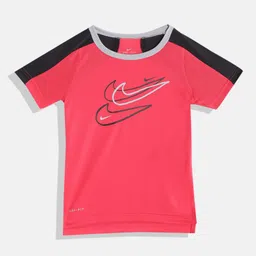 Nike Boys Red & Black Brand Logo Printed Dri-FIT T-shirt-image-97