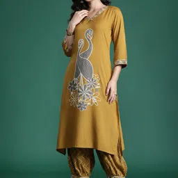 Indo Era Quirky Printed Beads & Stones Kurta with Salwar-picture-39