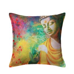 HOUZZCODE Multicoloured Set of 2 Printed Square Cushion Covers image 2