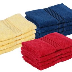 kopa BIANCA Set Of 12 Multicoloured Solid 380 GSM Pure Combed Cotton Terry Face Towels image 4