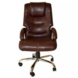 Mezonite Brown High Back Leatherette Office Chair-image-93