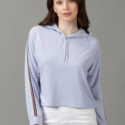 SHOWOFF Lavender Cotton Regular Fit Hoodie-image-43