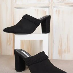Elle Women's Black Mule Shoes-picture-19