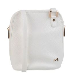Metro White Synthetic Textured Sling Handbag-picture-16