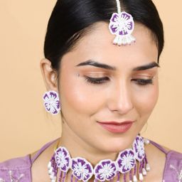 Tipsy closet Women Purple Jewellery Set-image-10