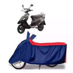 Auto Pearl Two Wheeler Cover with Bag for TVS Pep Plus, Red & Blue-image-19