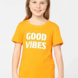 KIDS ONLY Orange & White Cotton Printed T-Shirt-picture-5