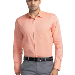 Park Avenue Orange Cotton Slim Fit Self Pattern Shirt-image-59