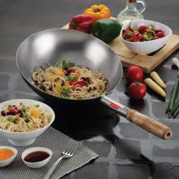 HAZEL Silver & Brown Stainless Steel Gas Compatibile 28.5 cm Kadhai with Handle(2.9 L) - Set of 1-25