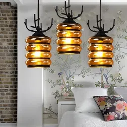 KINIS Brown & Black Glass Solid Ceiling Lamp-image-47