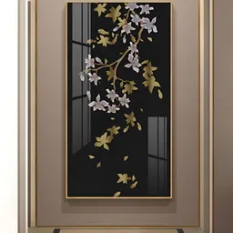 THE NEXT DECOR Gold-Toned & Black Ivory Bloom Painting Wall Art-picture-46