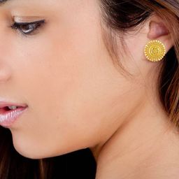 DIVASTRI Set Of 2 Gold-Plated Circular Studs Earrings-8