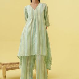 JITI Women's Striped V Neck Top With Palazzos Co-Ords-picture-25