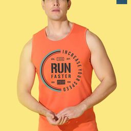 WOOSTRO Pack Of 2 Printed Combed Cotton Gym Vests VWS26(ENJOY PEACOCK)(RUN ORANGE)-image-76