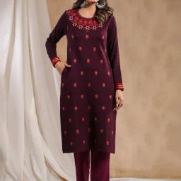 Ishin Purple Printed Straight Kurta-picture-15