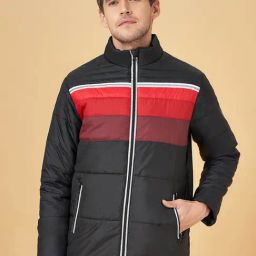 YU by Pantaloons Red & Black Regular Fit Colour Block Jacket-image-19